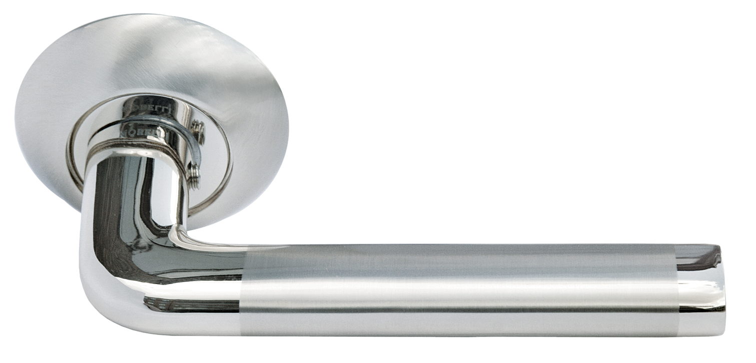 Дверная ручка Morelli Колонна MH-03 SN/CP (Белый никель+Полированный хром)