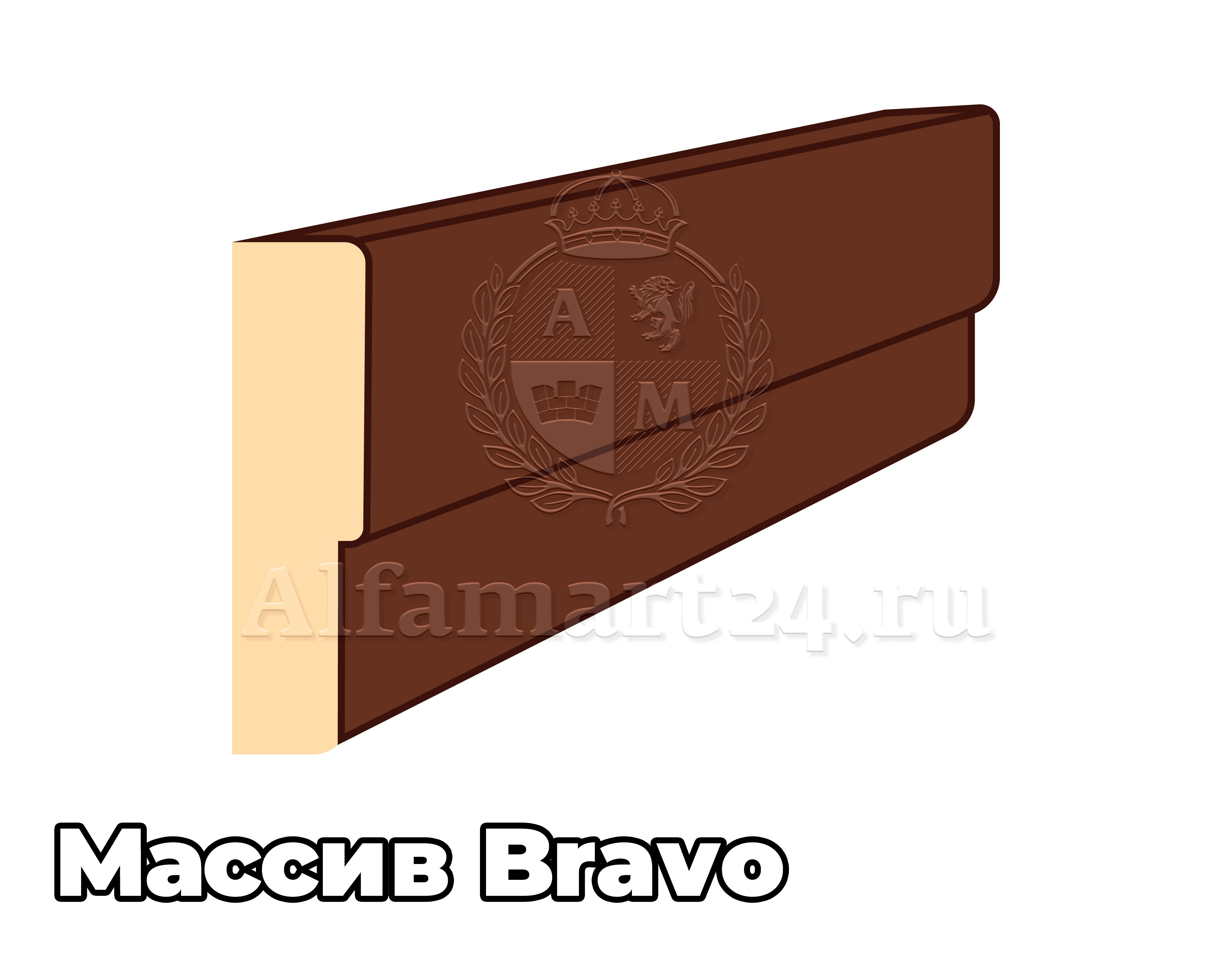 Коробка Bravo Массив 2060x70x40 у,п (В цвет двери) - 1 штука
