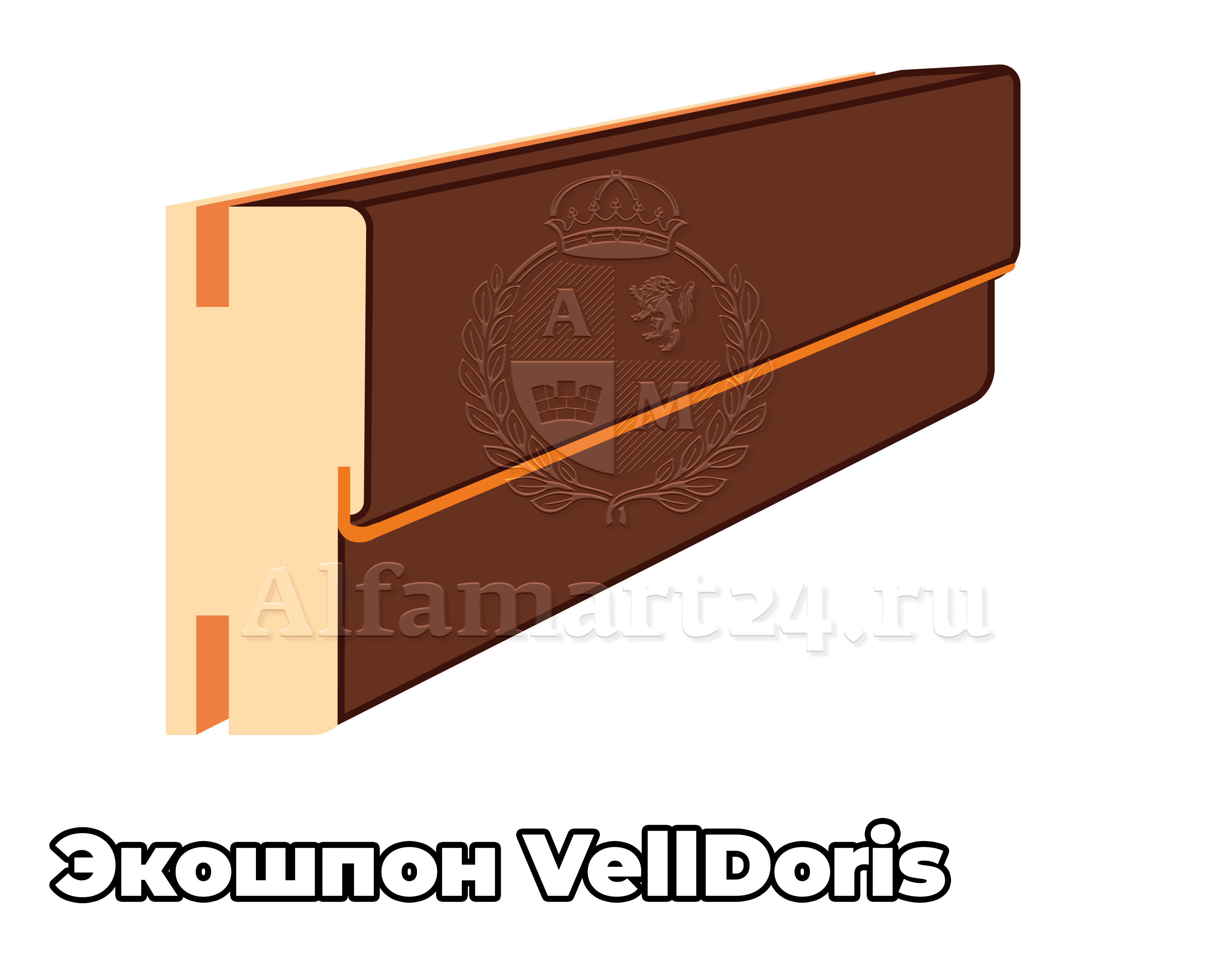 Стойка короба Velldoris экошпон (Т) 70х26х2100 мм с уплотнителем ( В цвет двери ) - 1 штука