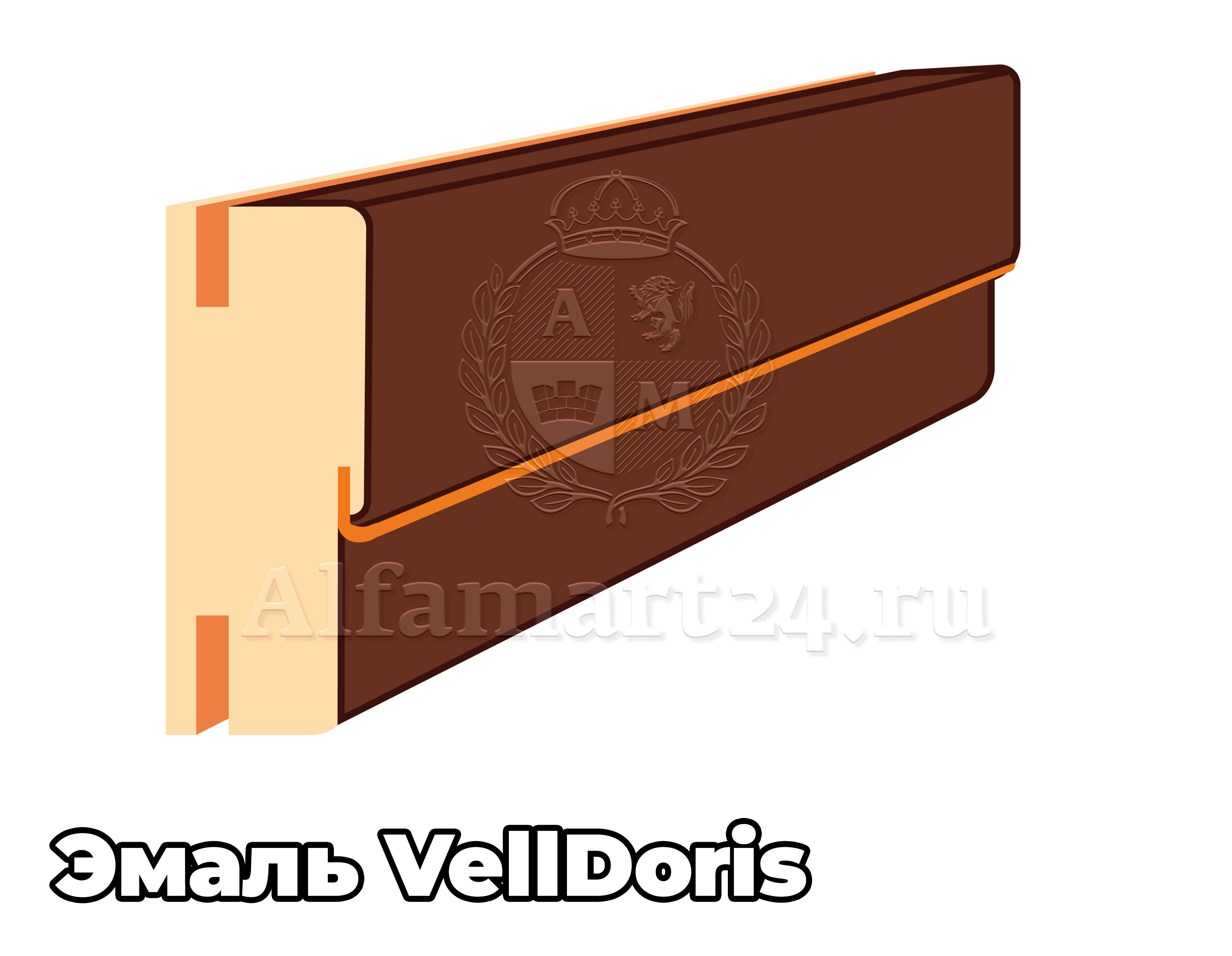 Стойка короба Velldoris эмаль (Т) 2100x80x38 мм с уплотнителем ( В цвет двери ) - 1 штука