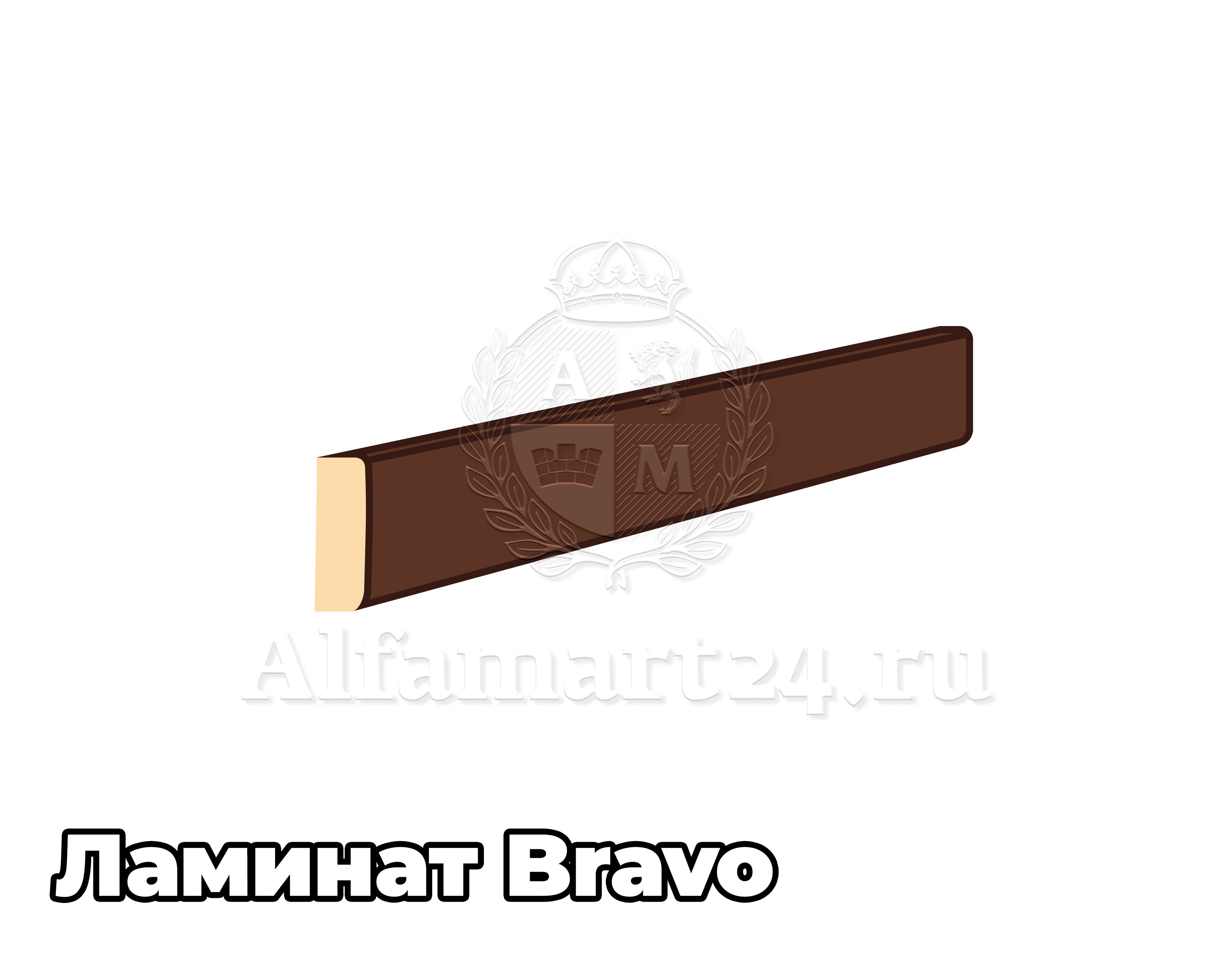 Притворная планка Bravo Л МДФ 2000x30x8 (В цвет двери) - 1 штука
