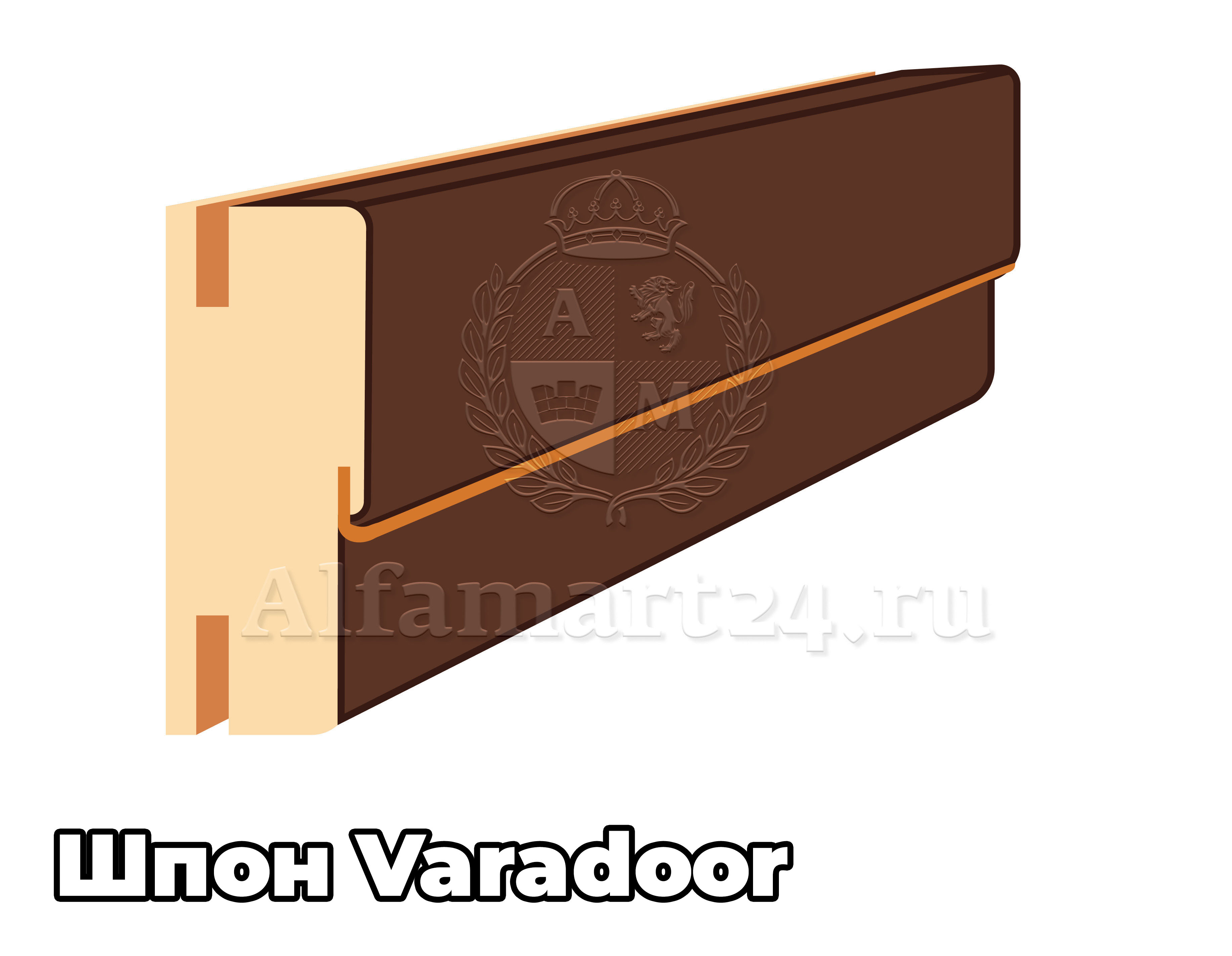 Коробка Varadoor (Т) с уплотнителем (В цвет двери) - 1 штука