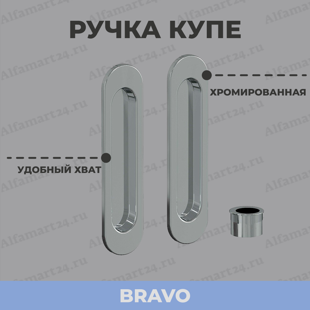 Ручка Купе Bravo SL-1 (C Хром)- 1 комплект