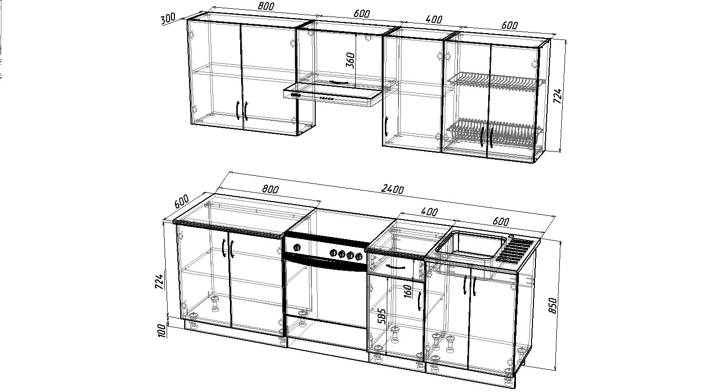 кухня шкафы с размерами