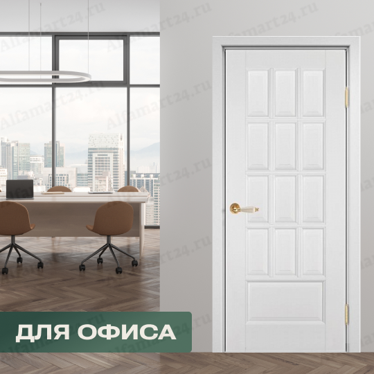 Дверь из массива ольхи ОКА глухая Лондон (Эмаль белая) характеристики