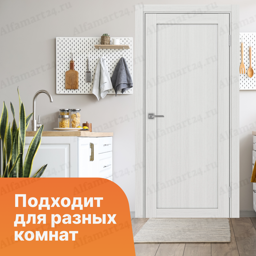 Дверь экошпон Optima Porte глухая Турин 501.1 (Ясень серебристый) каталог